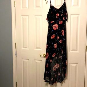 Tropical looking high low sleeveless dress